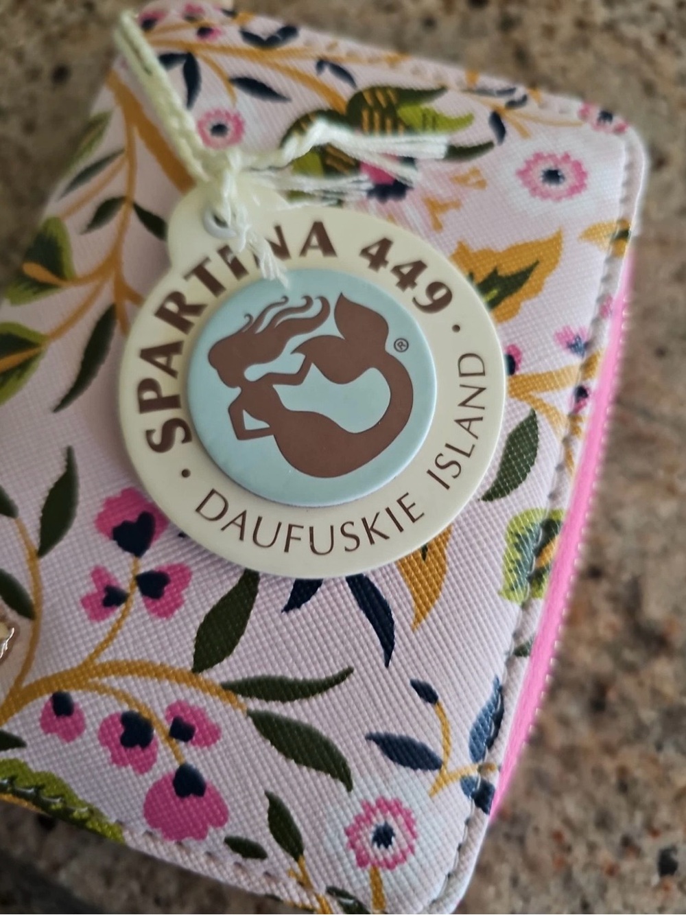 NWT Spartina 449 Floral Pink and Green Zip Wallet - Picture 2 of 8